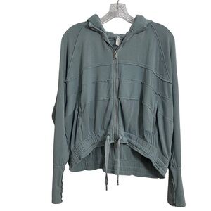 Free People Movement Zip-Up Hoodie Jacket Woman’s Small Blue Lightweight Doleman